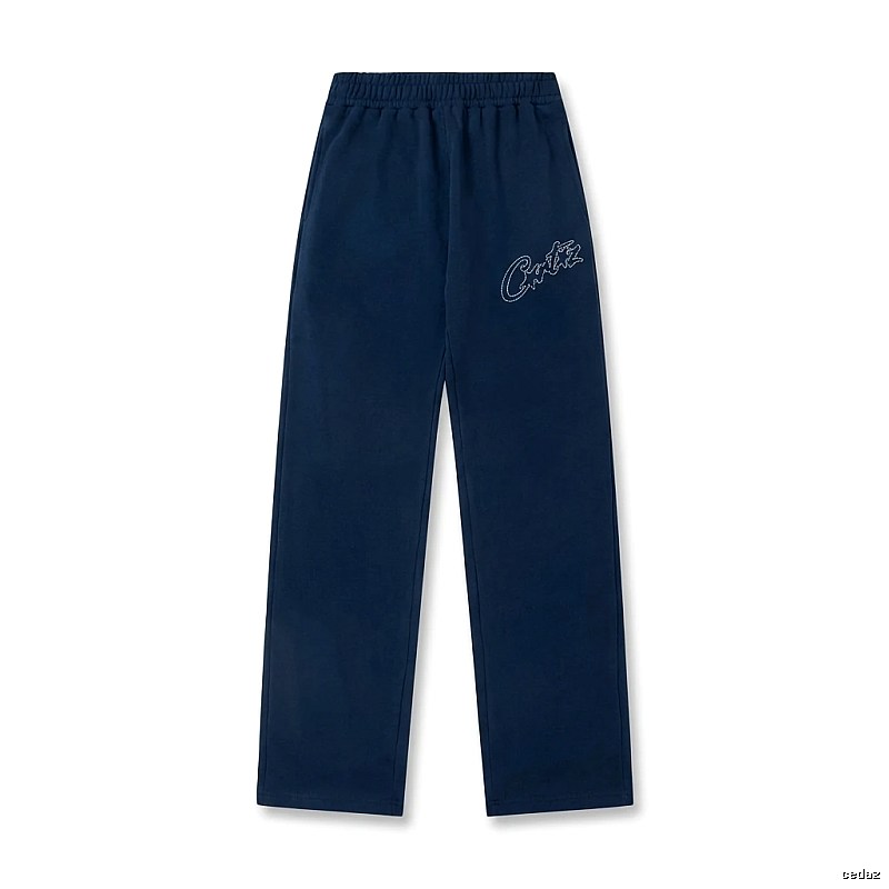 Corteiz simple style dark blue trousers