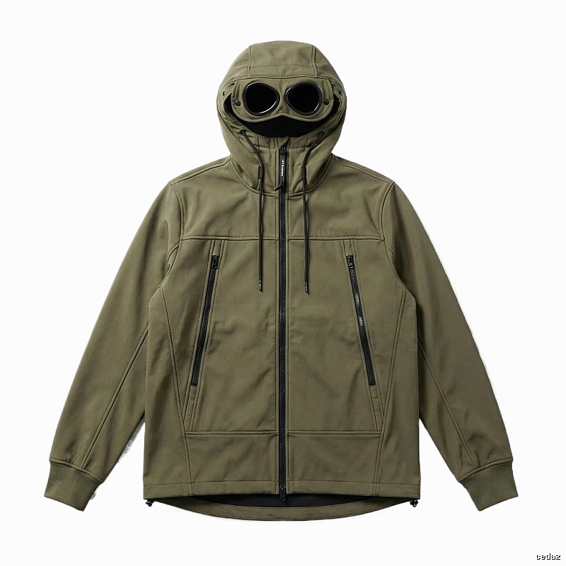 C.P. Hooded Utility-style Jacket (Army Green)