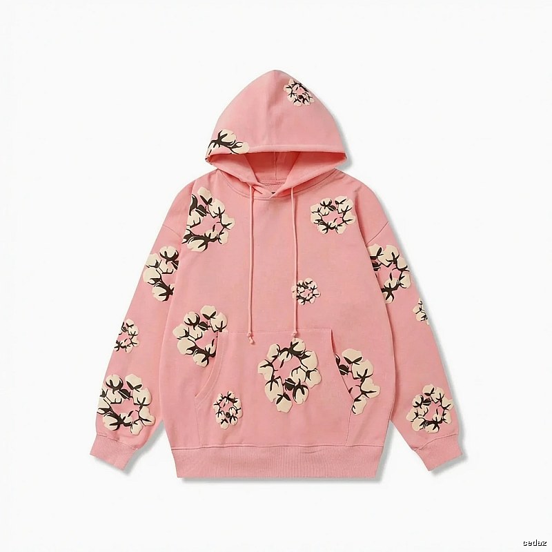 DENIM TEARS Floral Print Pink Hoodie