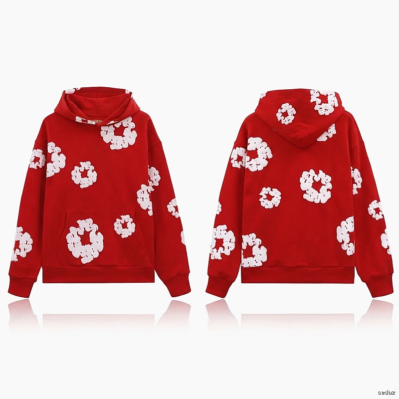 DENIM TEARS Print Retro Red Sweatshirt