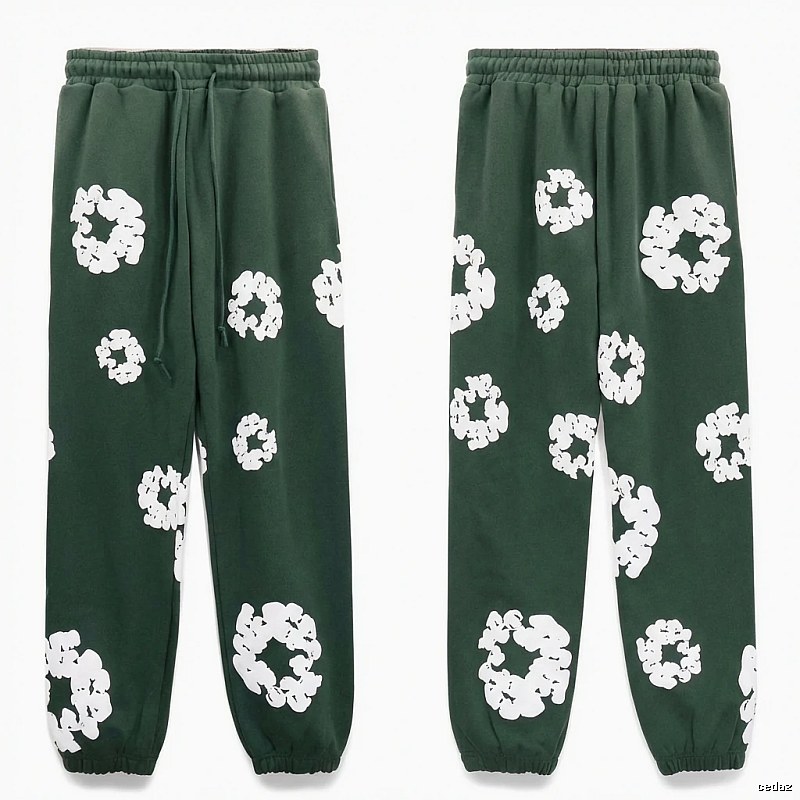 Denim Tears Printed Casual Dark Green Pants