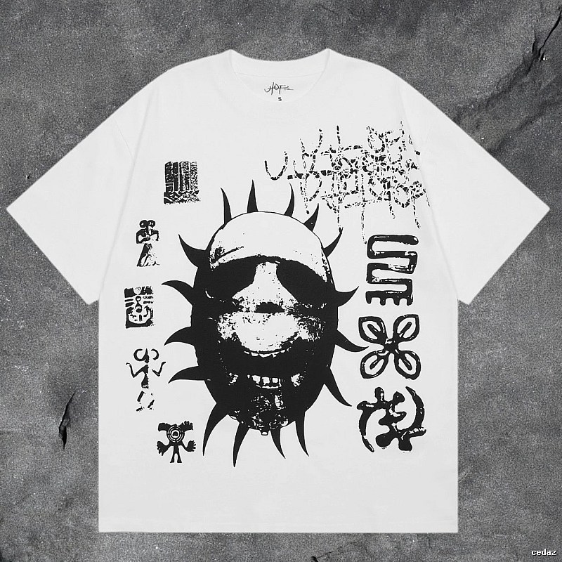 Denim Tears White Graphic T-Shirt Logo Detail