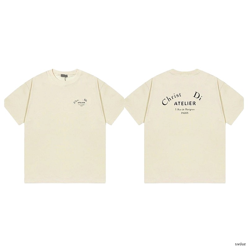 Dior Atelier Minimalist Style Beige Short-sleeve T-shirt