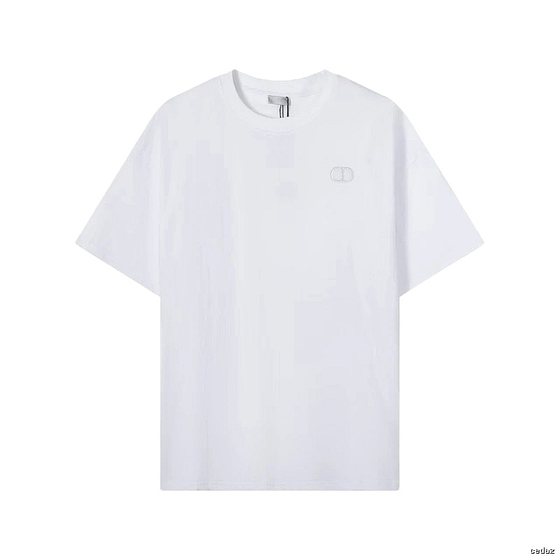 Dior CD Embroidered Minimalist Style White T-Shirt