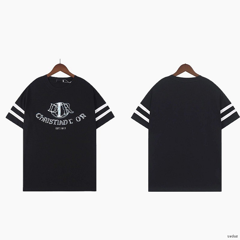 Dior Embroidered Vintage-style Black Short-sleeve T-shirt
