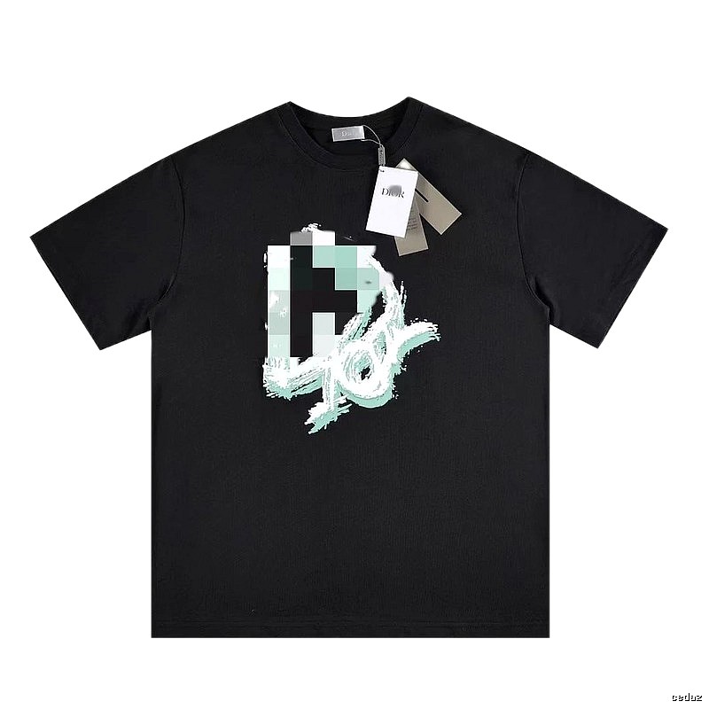 Dior Graffiti Cool & Trendy Style Black Short-sleeve T-shirt