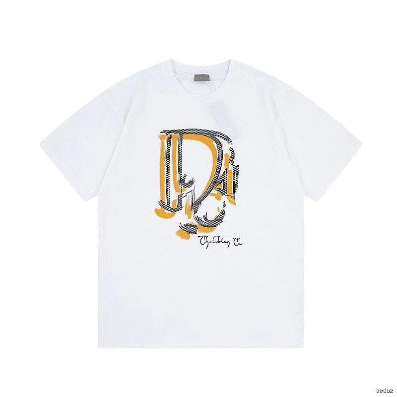 Dior Graffiti Print Casual Style White Short-sleeve T-shirt
