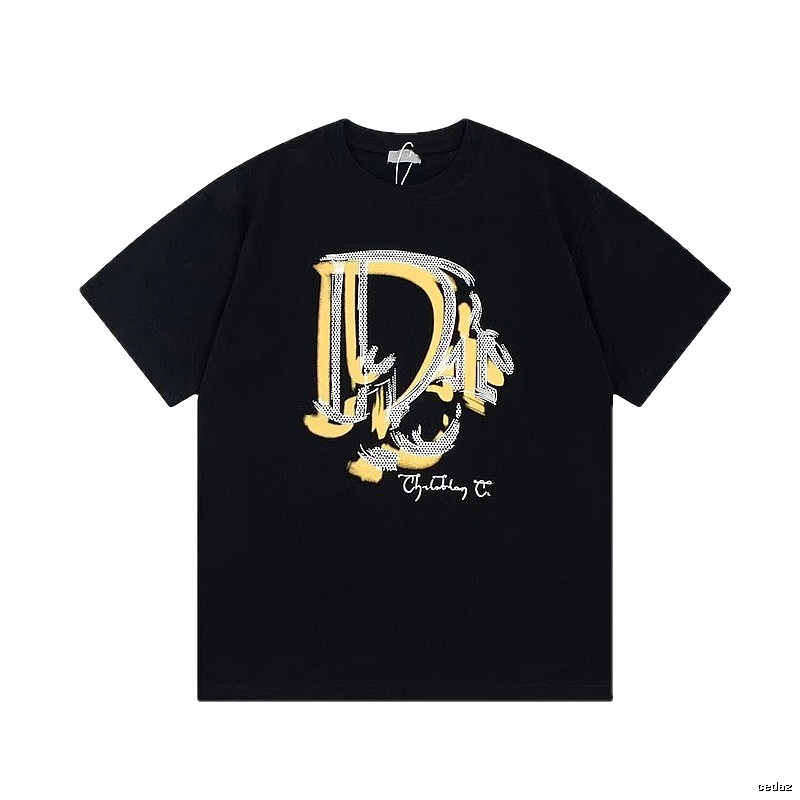 Dior Graffiti Print Street-style Black T-Shirt