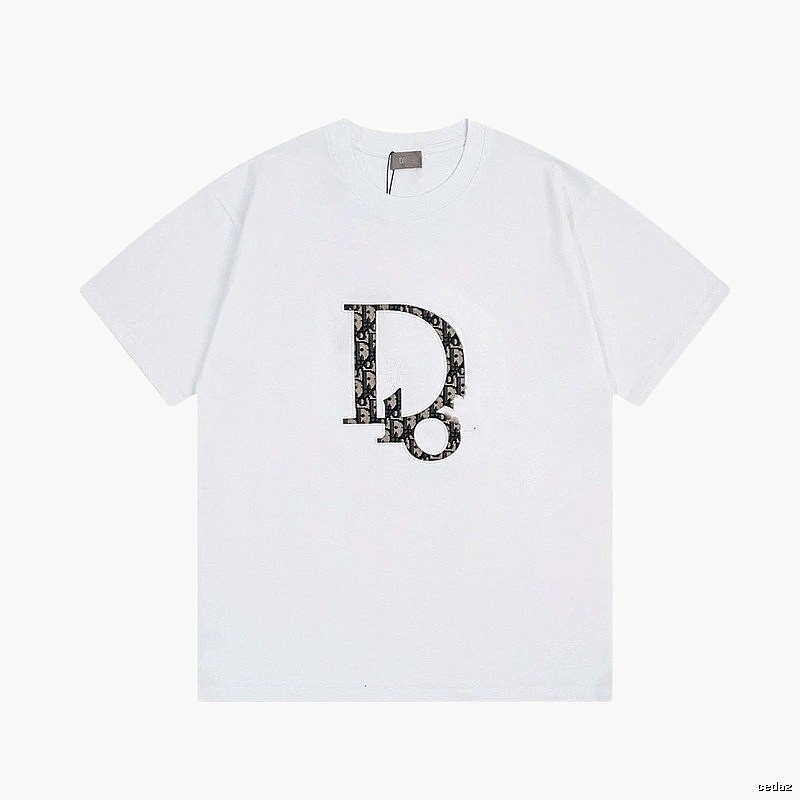 Dior Monogram Light Luxury Style White Short-sleeved T-shirt