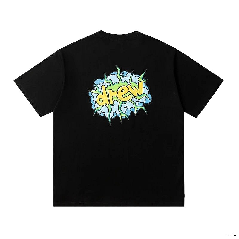 DREW Explosion Print Street Style Black Short-sleeve T-shirt