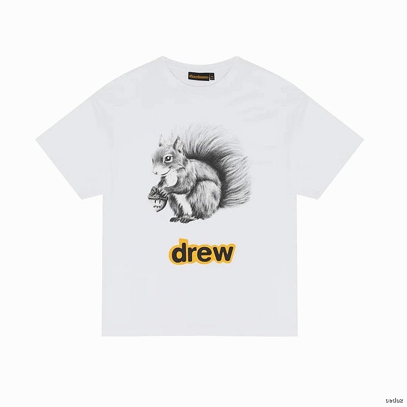 DREW Squirrel Print Street Style White T-shirt