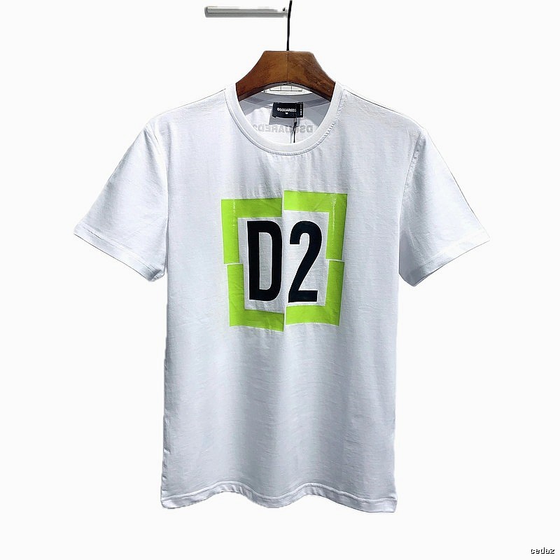 DSQ D2 Streetwear Brand White Casual Short-sleeve T-shirt