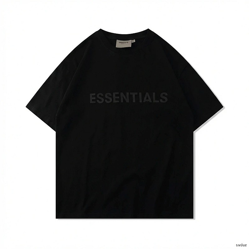 ESSENTIALS minimalist style black short-sleeve