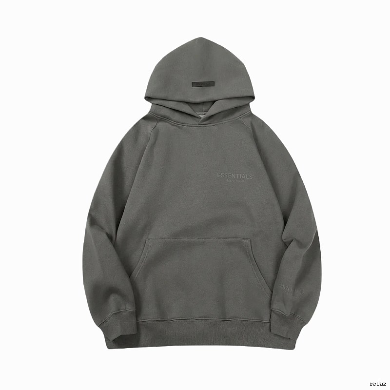 ESSENTIALS minimalist style grey hoodie