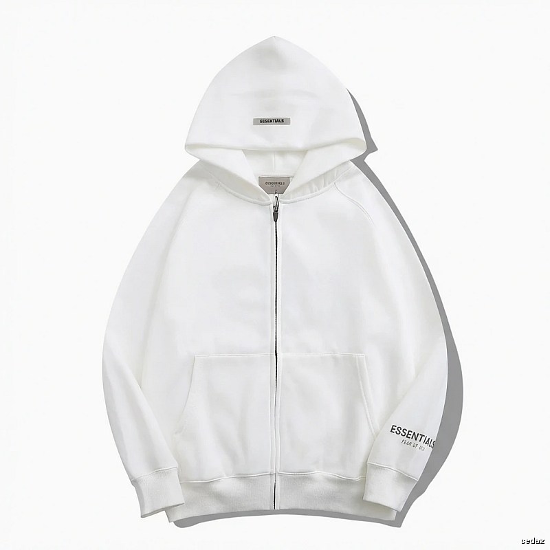 ESSENTIALS minimalist style white hoodie