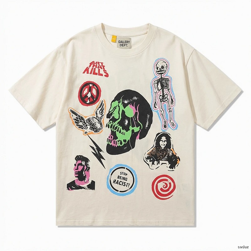 Gallery Dept Skeleton Print Trendy and Cool Style T-shirt