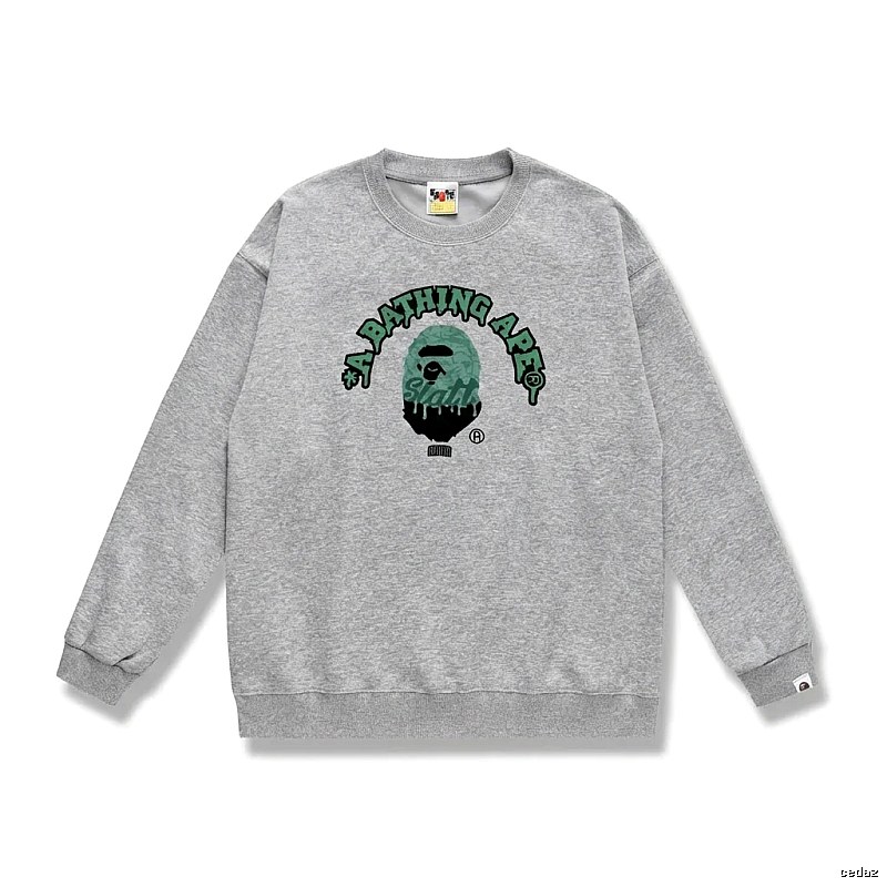 Grey hoodie with Bape Ape Head logo