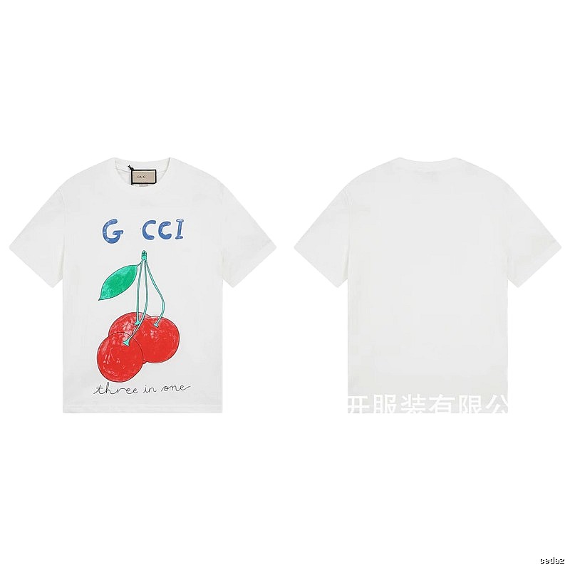 Gucci Cherry Print Casual Style White T-Shirt