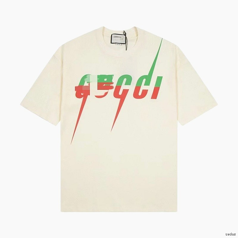 Gucci Color-block Print Casual Style Off-white Short-sleeve T-shirt