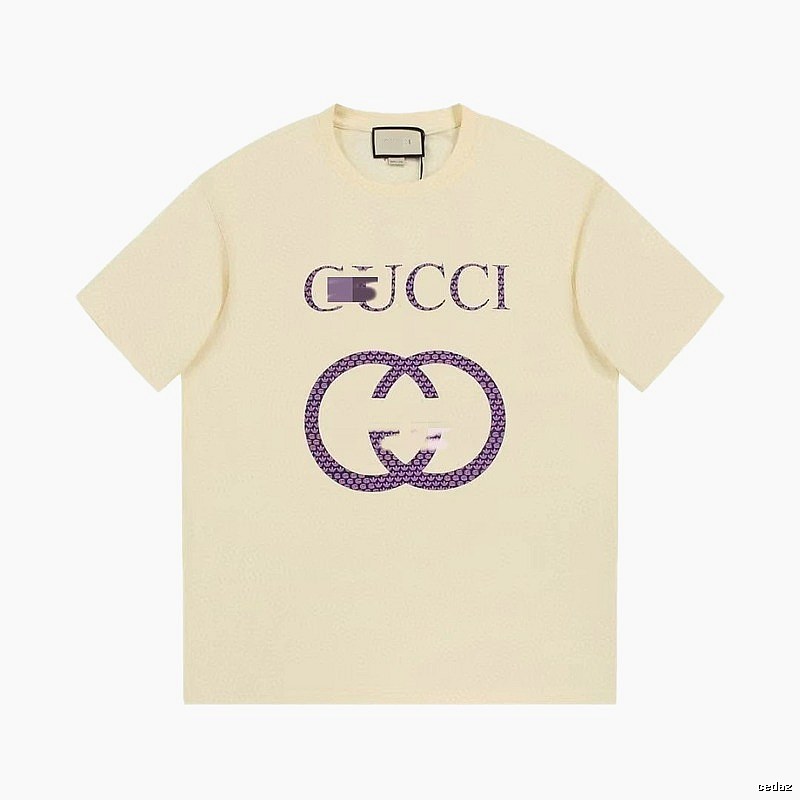 Gucci Double G Vintage Style Beige Short Sleeve T-Shirt