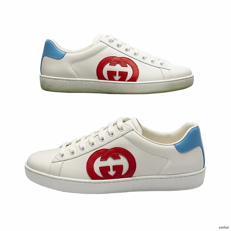 Gucci retro-style white, red and blue sneakers