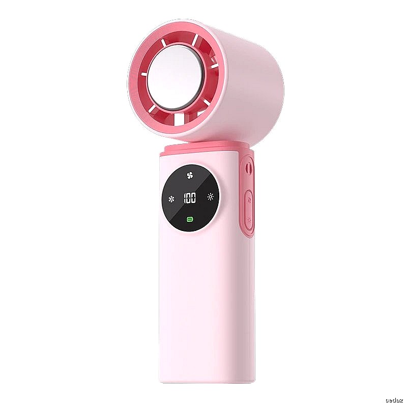 Handheld Cooling Fan With Pink Ice-compress Version For Handheld Cooling