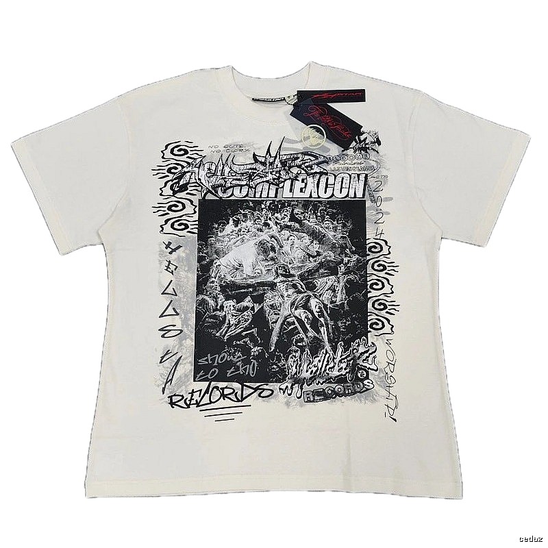 Hellstar Co-branded Graffiti Street Style Off-white T-shirt
