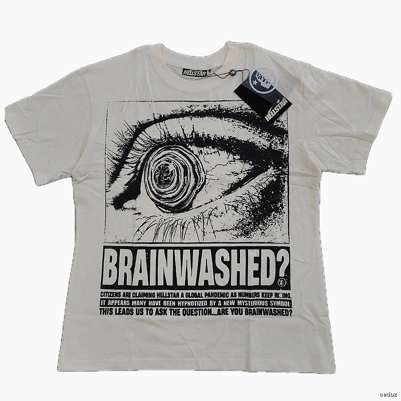 Hellstar Eye Print Street Style White T-Shirt