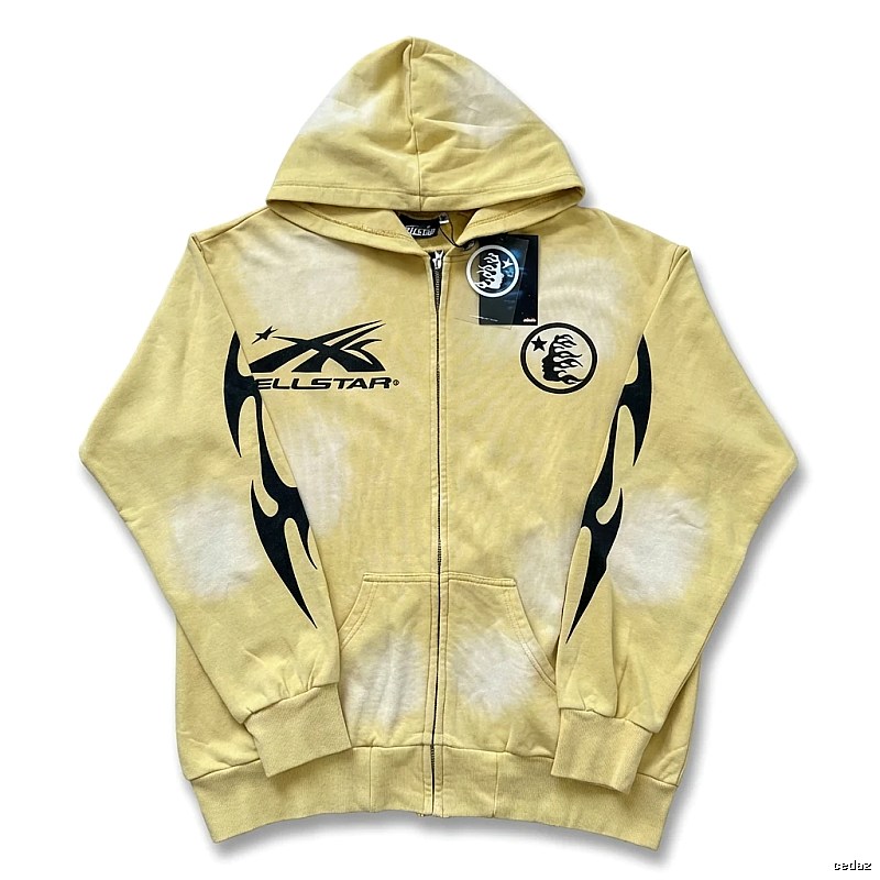 Hellstar Flame Wind Yellow Hoodie