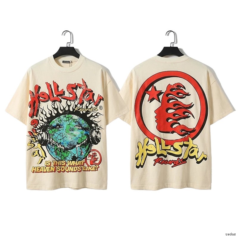 Hellstar Records Retro - style Beige T - shirt