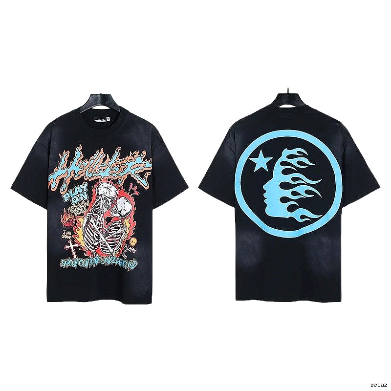 Hellstar Skull Print Street Style Black T-Shirt