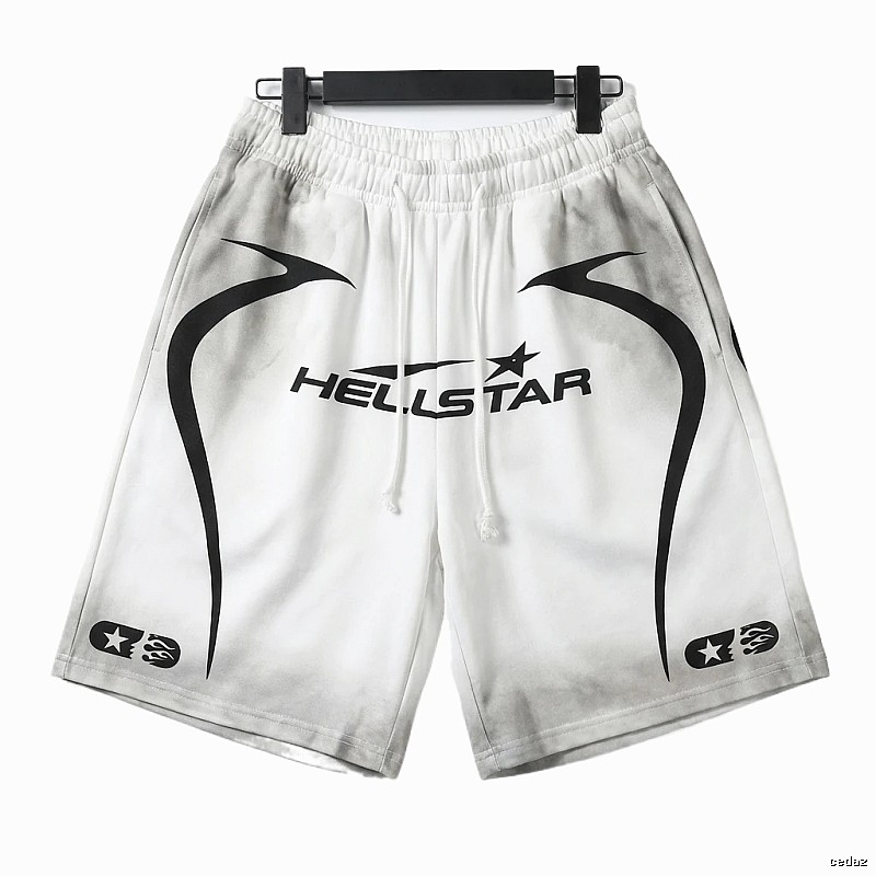 Hellstar Trendy Style White Shorts