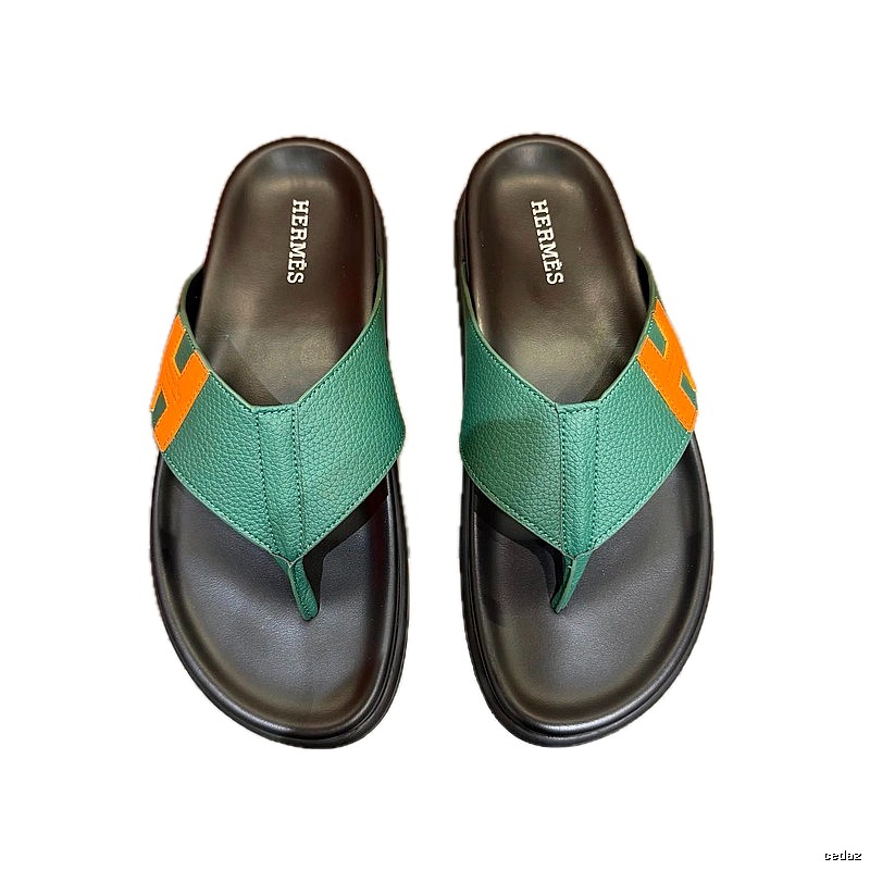 Hermès H Series Casual Style Green Flip-flops