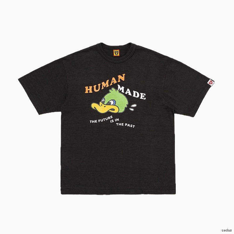 HUMAN MADE Green Duck Print Vintage Black T-Shirt