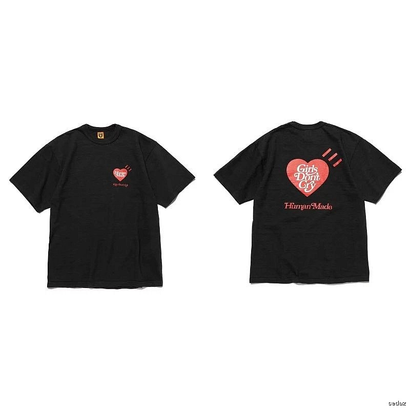 Human Made Summer Heart logo T-shirt Black Green Human with Bold Graphic