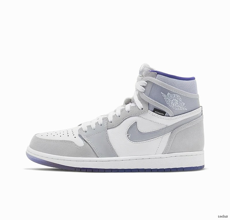 Jordan AJ1 High-Top Grey and White Trendy Sneakers