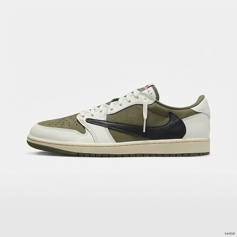 Jordan AJ1 Retro Style White and Green Shoes