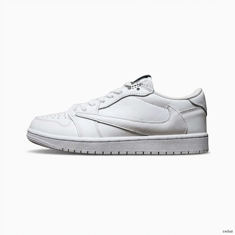 Jordan AJ1 simple white canvas shoes