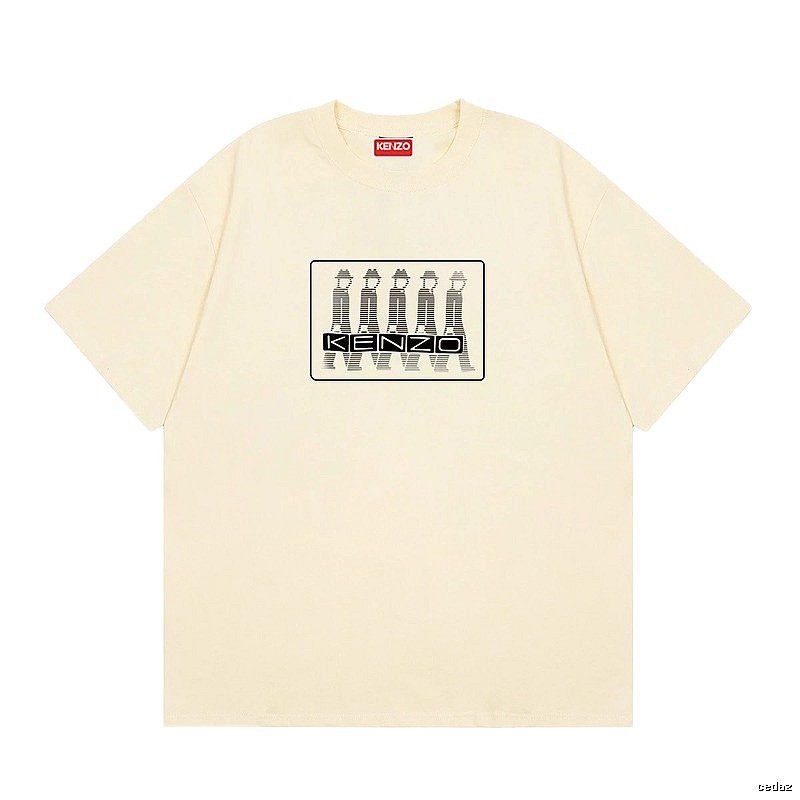 KENZO Character Print Casual Style Beige T-shirt