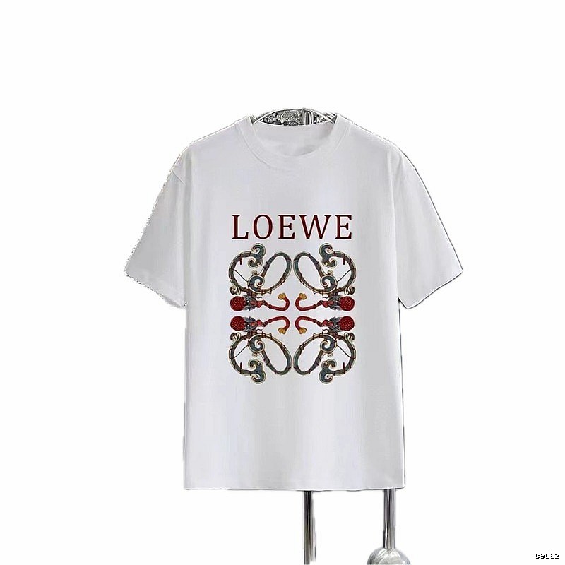 LOEWE Vintage-style Dragon Print White T-Shirt