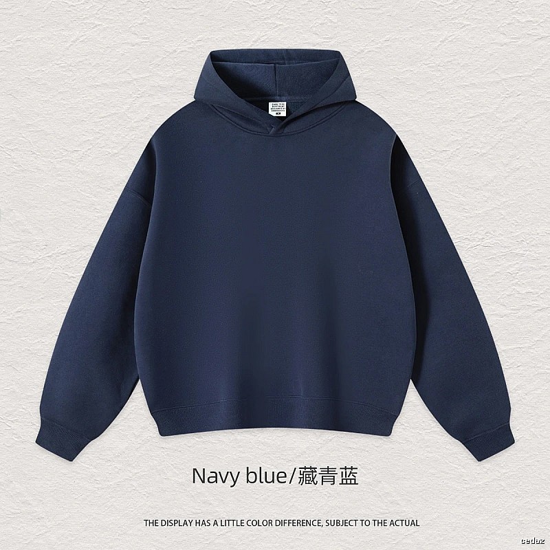 Logo Detail Blank pullover hoodie Black Minimal A with Relaxed Feel