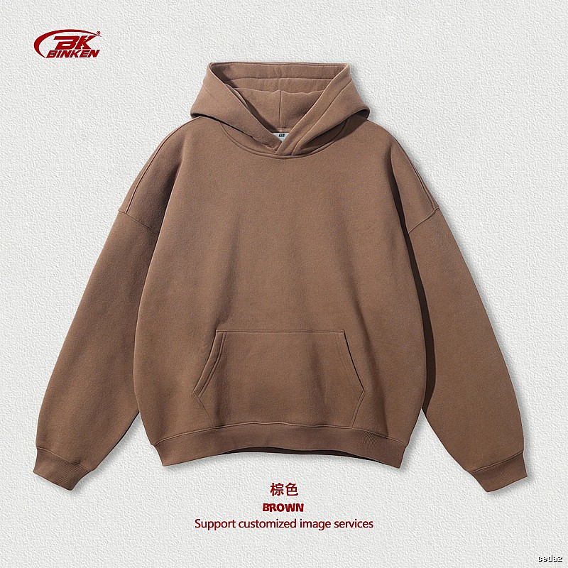 Logo Detail Pullover hoodie Navy Blank Kangaroo with Relaxed Feel