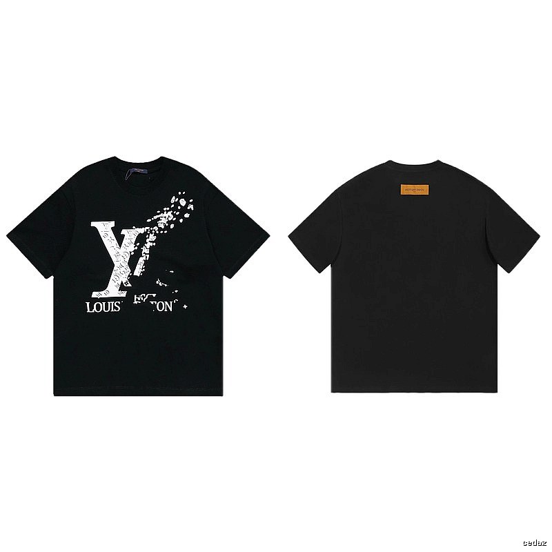 Louis Vuitton LV Printed Streetwear Style Black T-Shirt