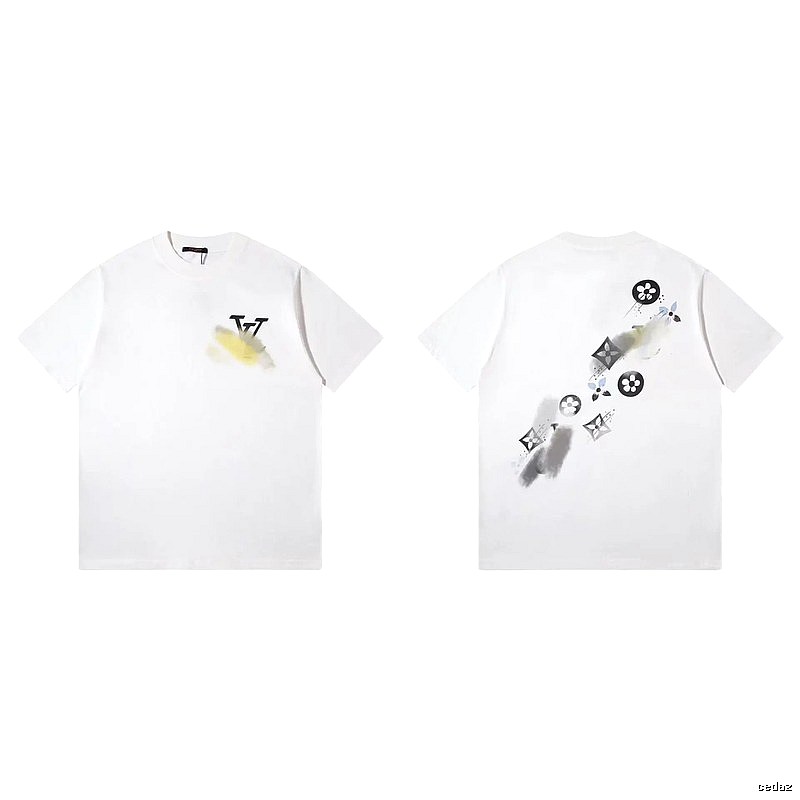 Louis Vuitton Monogram Printed Trendy White Short-sleeved T-shirt
