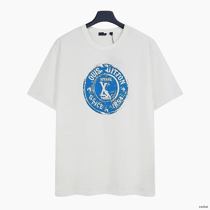 Louis Vuitton Stamp Print Vintage Style White T-Shirt