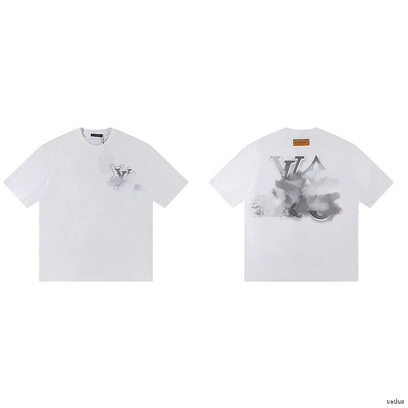 Louis Vuitton Trendy Ink-wash Blended White T-Shirt
