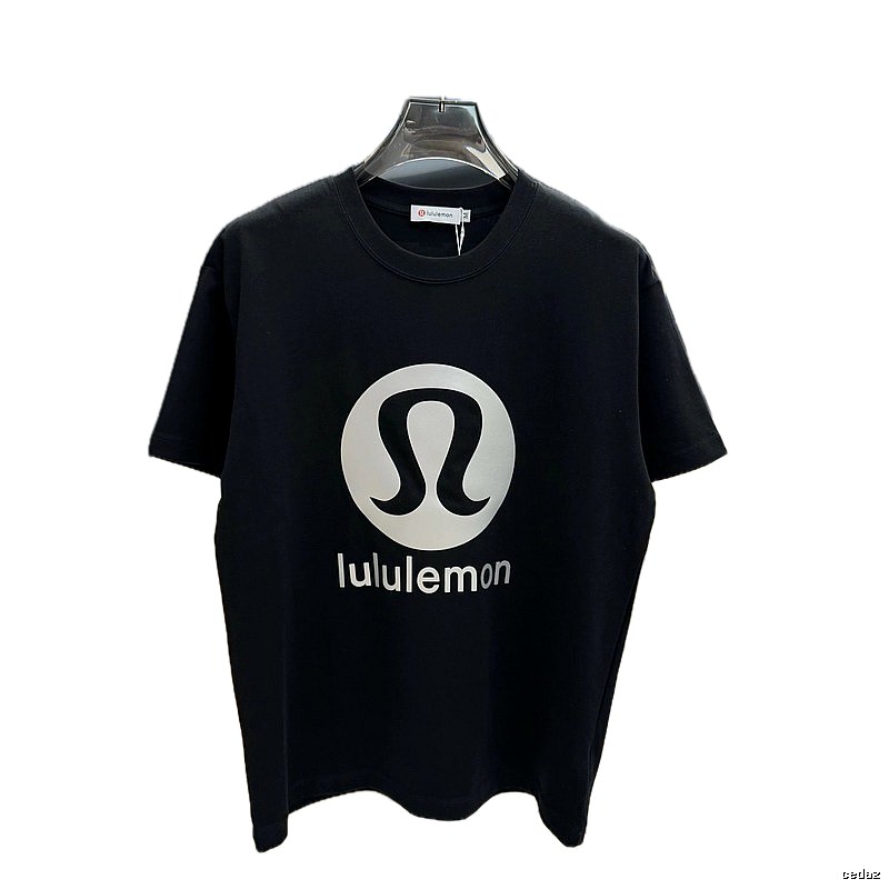 lululemon Printed Casual Sports Style Black T-Shirt