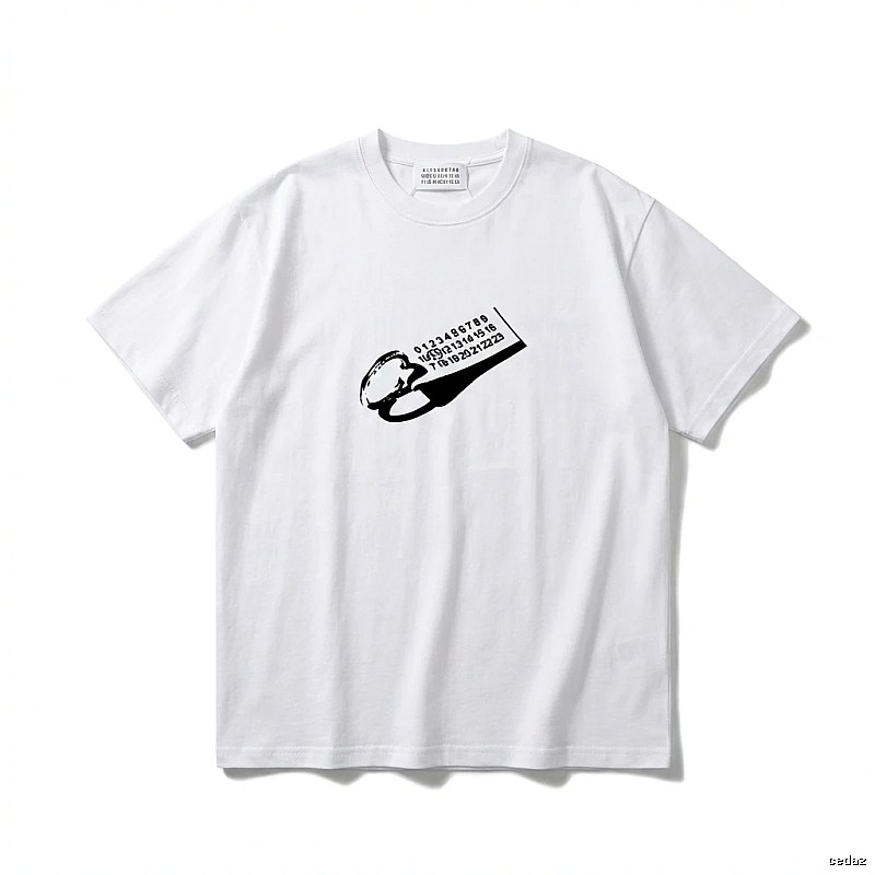 Maison Margiela short-sleeved white T-shirt with digital printing