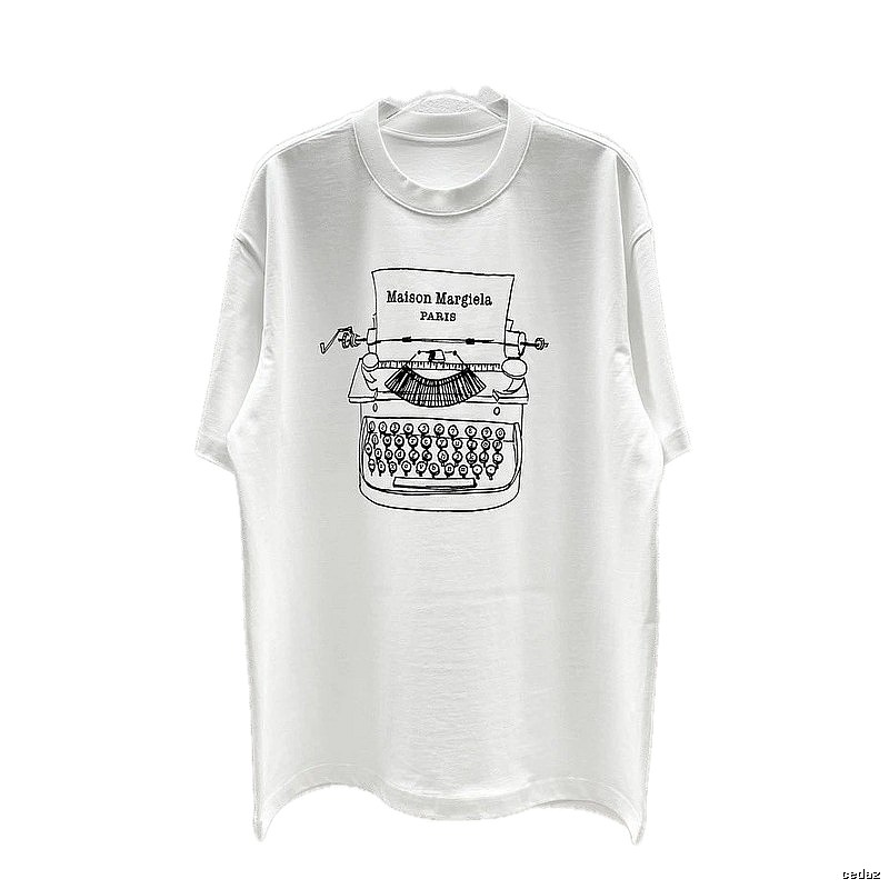 Maison Margiela Vintage Typewriter Style White T-Shirt