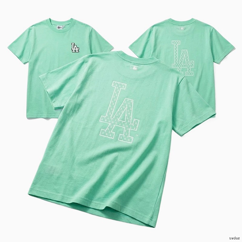 MLB LA series fresh style green T-shirt
